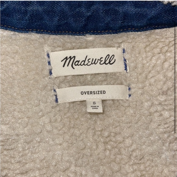 Madewell Sherpa lined denim jean jacket - Picture 2 of 2